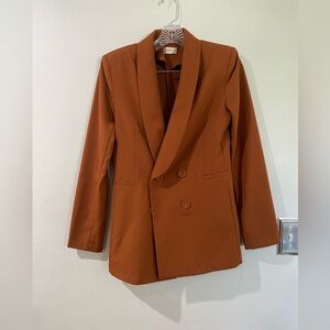 Altar'd State Rust Double-Breasted Blazer